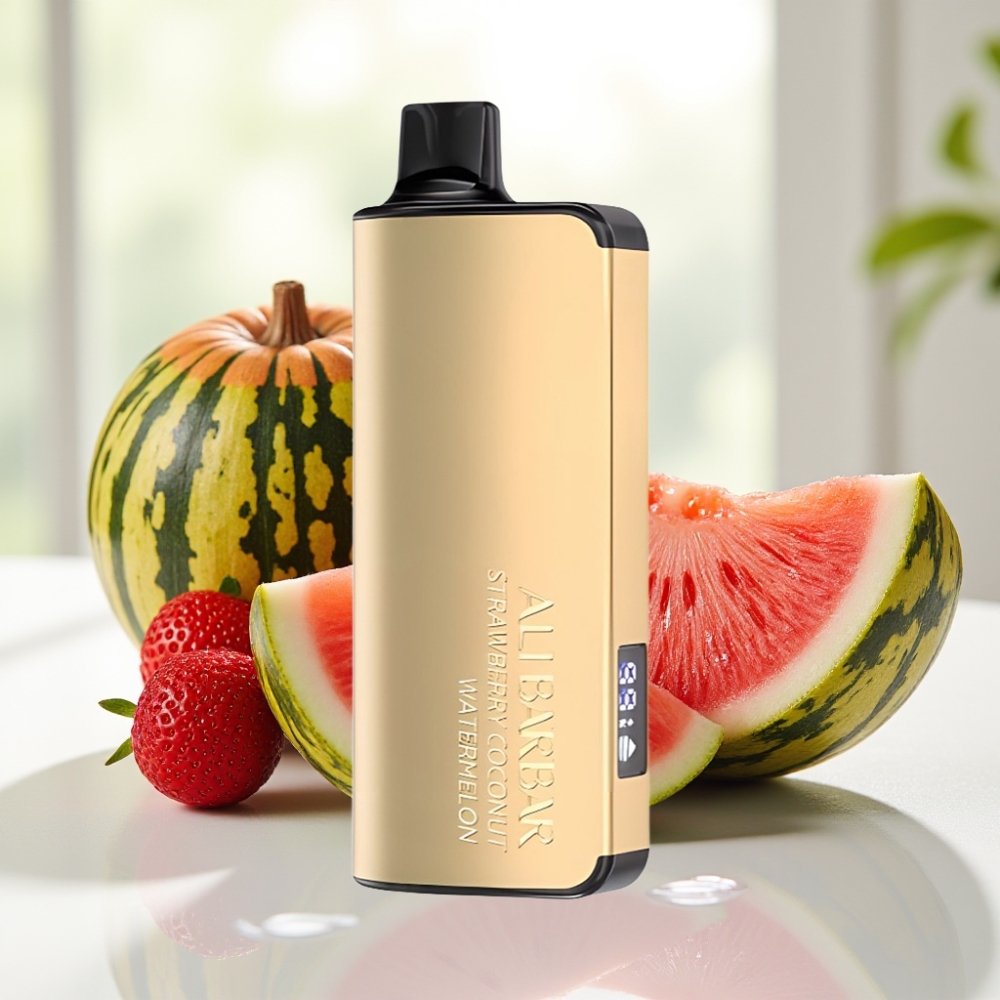 Alibarbar Ingot 9000 Puffs Fresa Coco Sandía 22ml LED Display