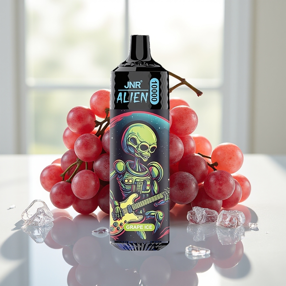 JNR Alien 10000 Puffs 20ml E-Liquid Grape Ice LED RGB