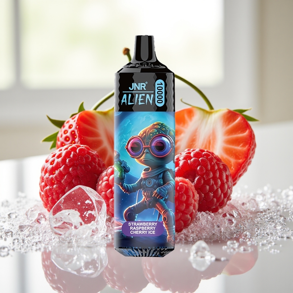 JNR Alien 10000 Puffs Fresa Frambuesa Cereza Hielo con Carga Rápida Type-C y LED RGB