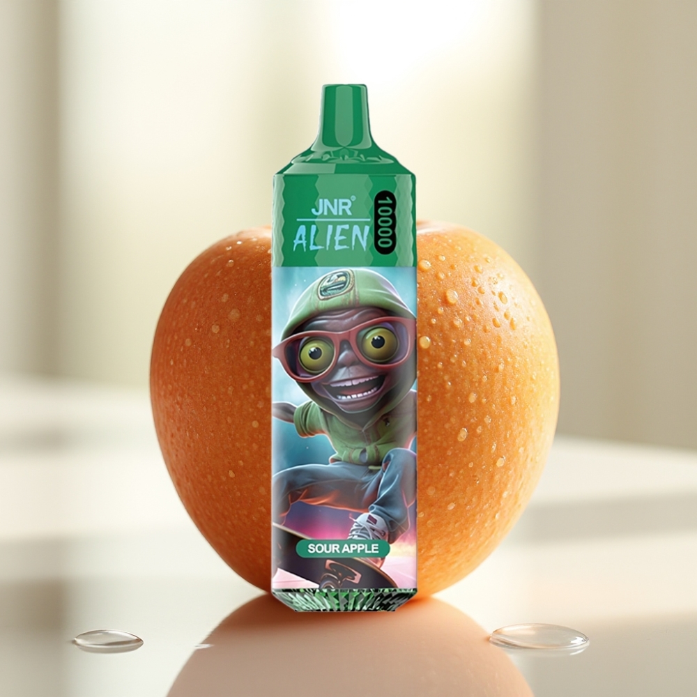 JNR Alien 10000 Puffs Manzana Ácida con LED RGB y Carga Rápida Type-C