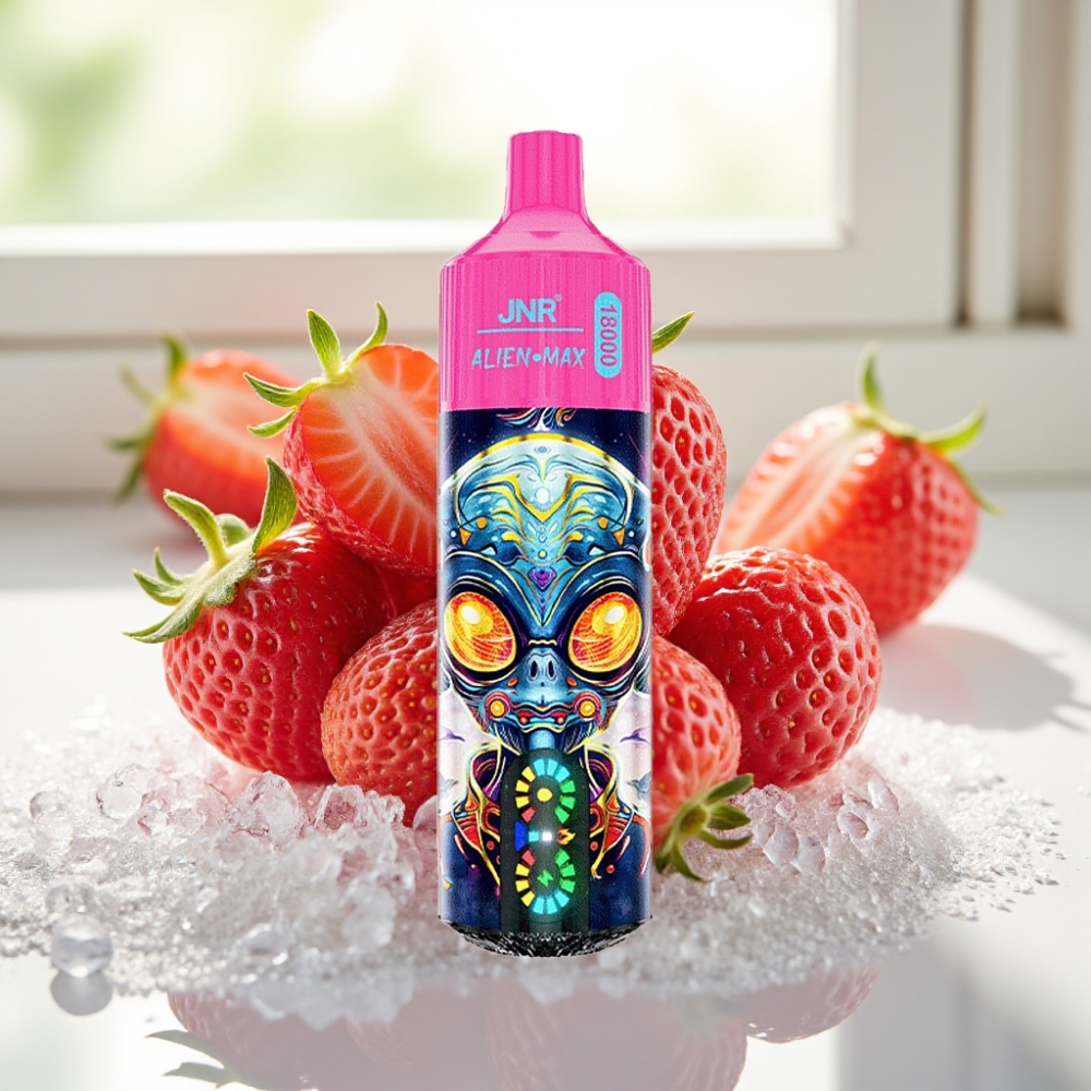 JNR Alien Max 18000 Puffs Fresa Helada con Dual Mesh Coil & Dual Core y 28ml E-liquid