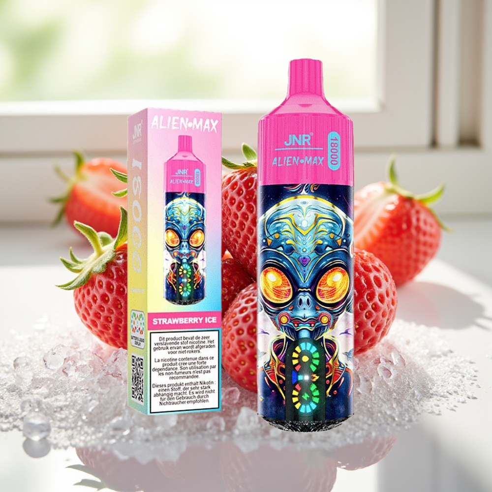 JNR Alien Max 18000 Puffs Fresa Helada con Dual Mesh Coil & Dual Core y 28ml E-liquid