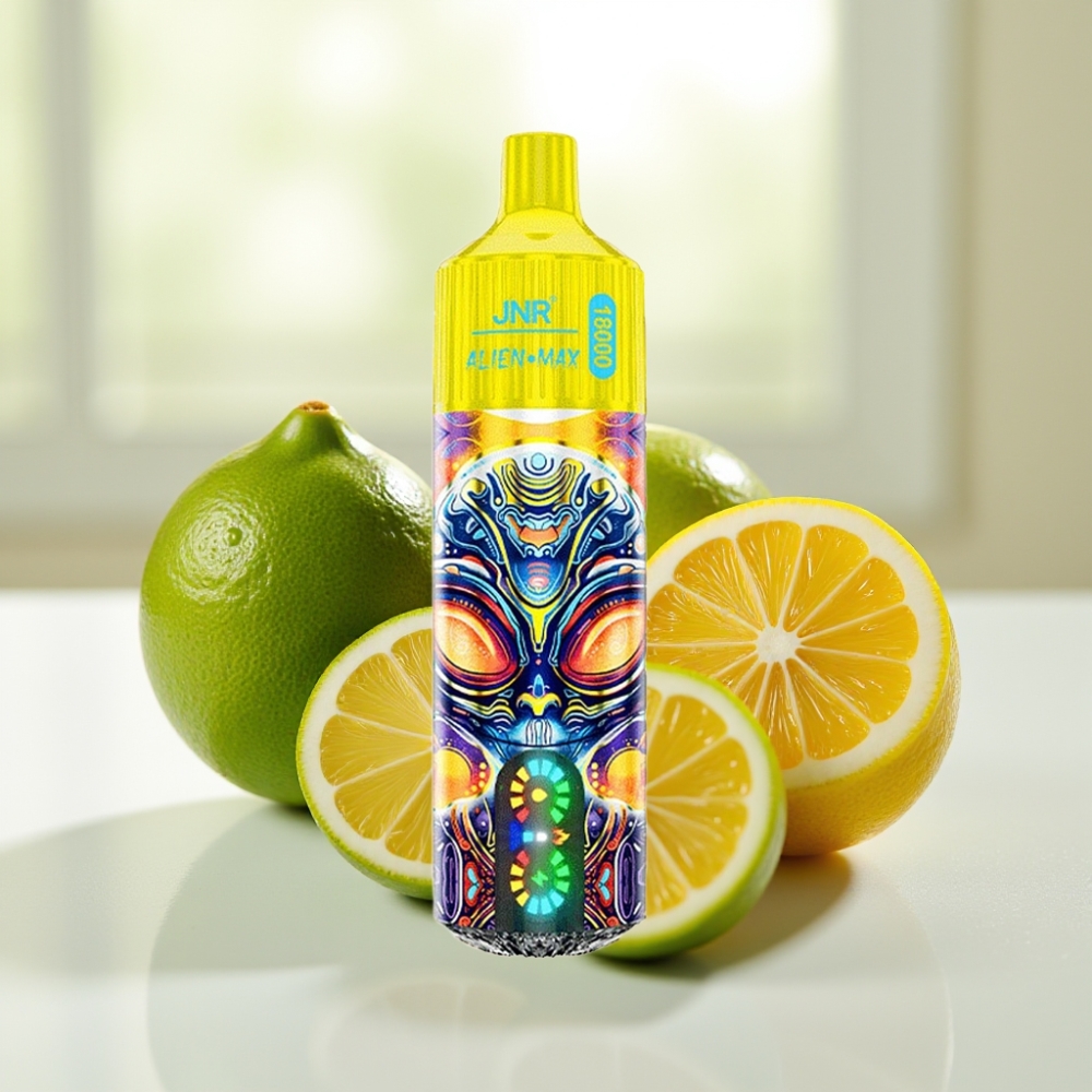 JNR Alien Max 18000 Puffs con pantalla LED, sabor Limón & Lima y Dual Mesh Coil