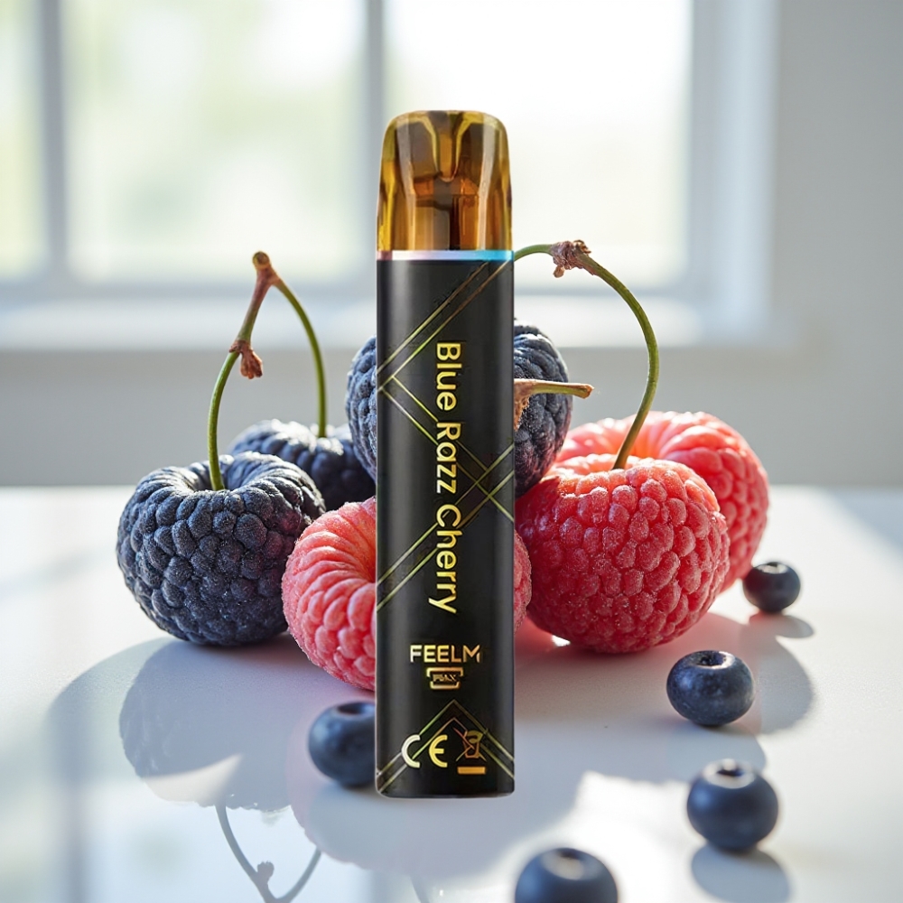 JNR Black&Golden 800 Puffs Disposable Vape Frambuesa Azul Cereza