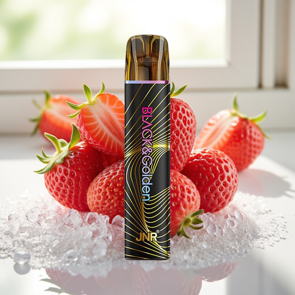 JNR Black&Golden 800 Puffs Disposable Vape Fresa Helada 2% Nicotina TPD