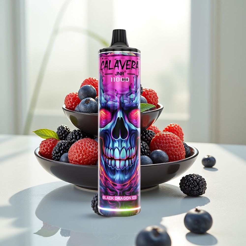 JNR Calavera 11000 Puffs Disposable Vape Dragón Negro Hielo con 21ml E-Liquid Capacity