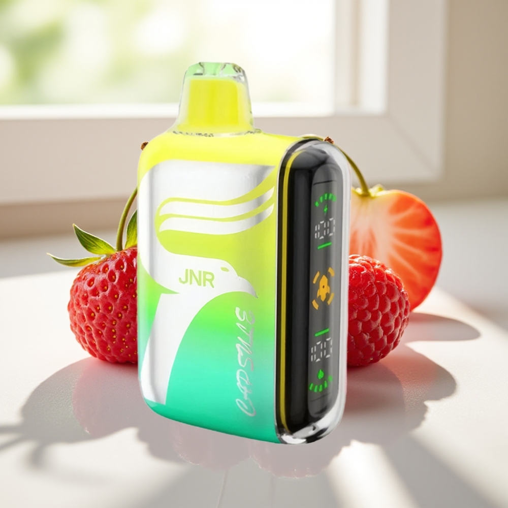 JNR Capsule 15000 Puffs Fresa Frambuesa Cereza Dual Mesh Coil Tipo-C Carga Rápida