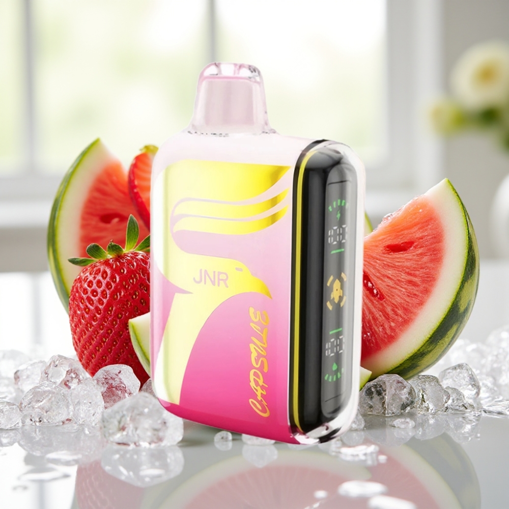 JNR Capsule 15000 Puffs Fresa Sandía Hielo con Dual Mesh Coil y Smart LED Display