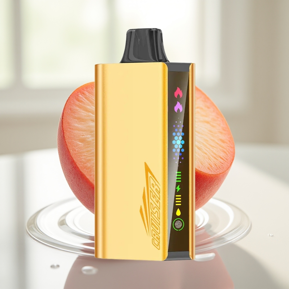 JNR Cruiser 12000 Puffs No-Charge Disposable Vape Melocotón Hielo con Pantalla Animada y 3500 mAh