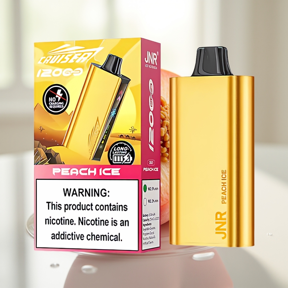 JNR Cruiser 12000 Puffs No-Charge Disposable Vape Melocotón Hielo con Pantalla Animada y 3500 mAh