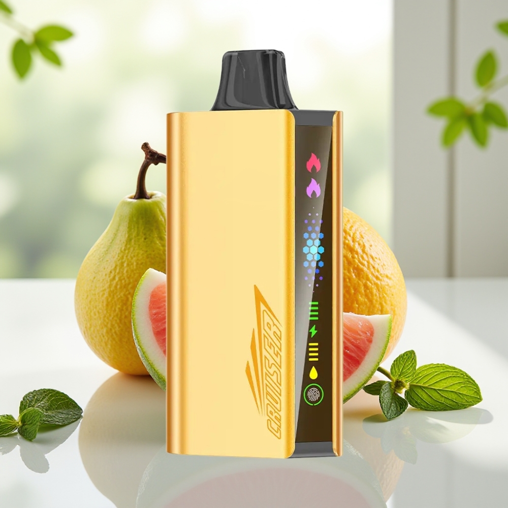 JNR Cruiser 12000 Puffs No-Charge Disposable Vape Menta Refrescante con Pantalla Animada y Cuerpo de Aluminio