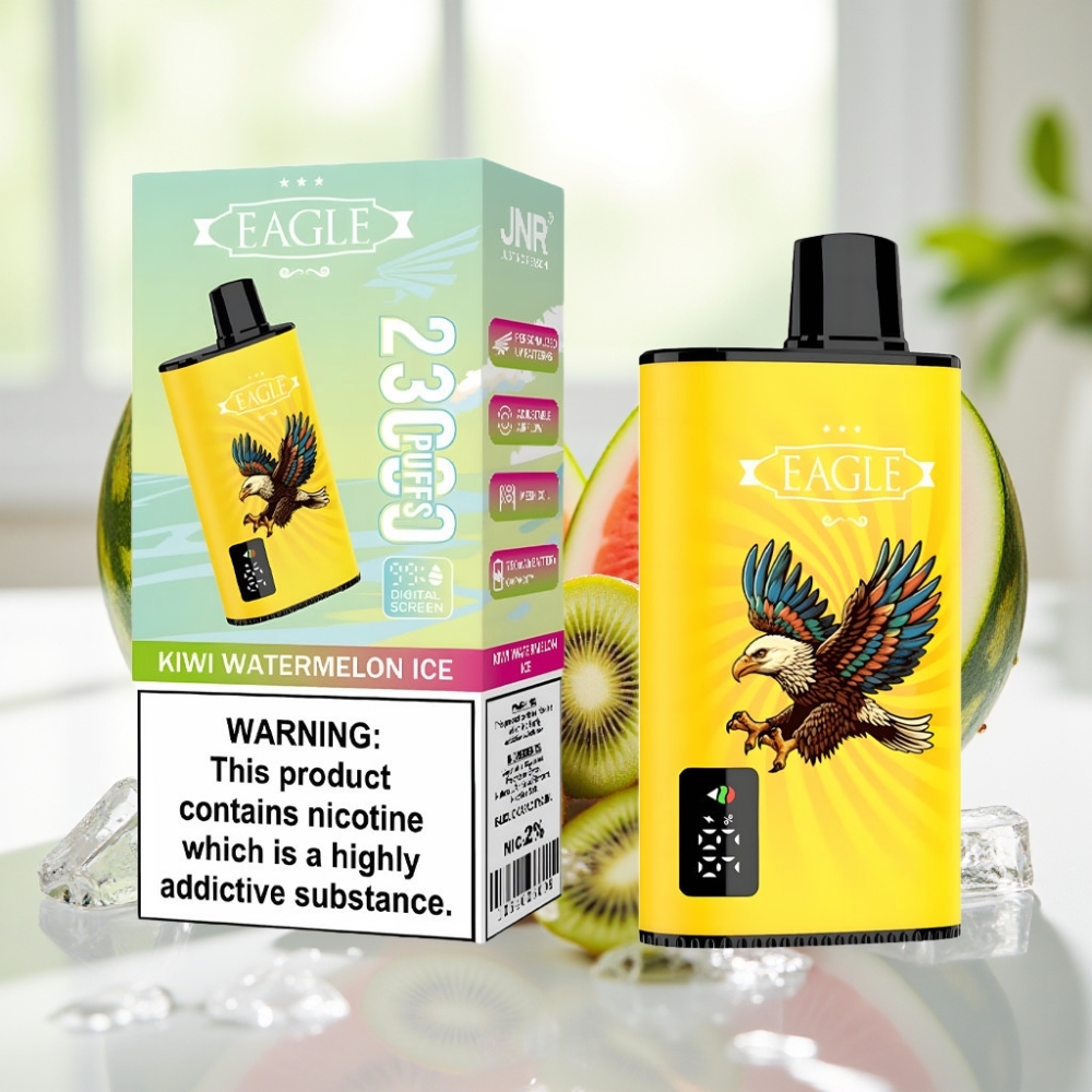 JNR EAGLE Smart 23000 Puffs Disposable Vape Kiwi Sandía Hielo con Pantalla Digital y Tipo-C