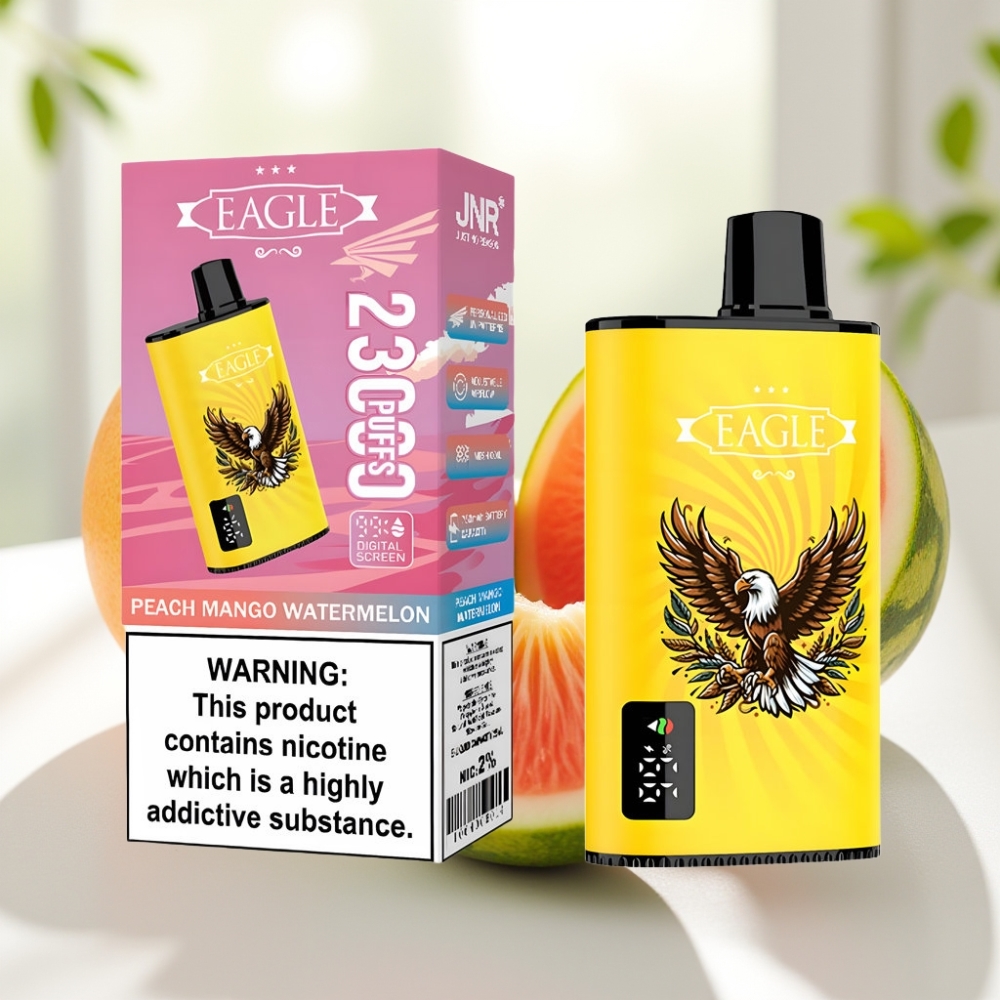 JNR EAGLE Smart 23000 Puffs Disposable Vape Melocotón Mango Sandía con Pantalla Digital y Flujo de Aire Ajustable