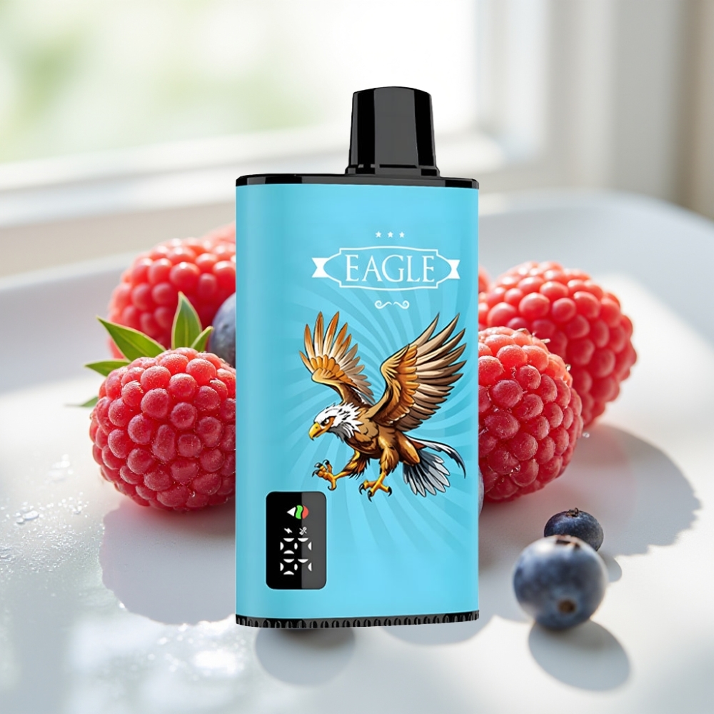 JNR EAGLE Smart 23000 Puffs Disposable Vape con Pantalla Digital y Ajuste de Flujo de Aire - Arándano Agrio Frambuesa