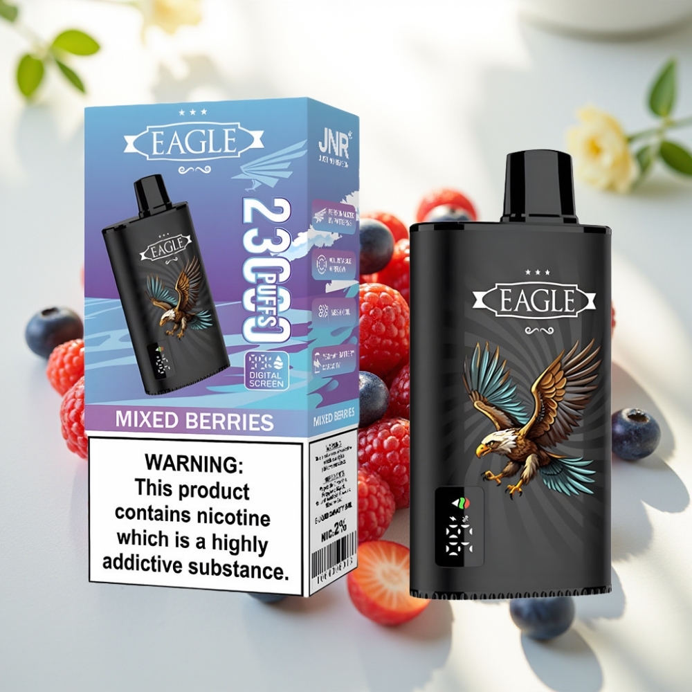 JNR EAGLE Smart 23000 Puffs Disposable Vape con Pantalla Digital y Ajuste de Flujo de Aire - Frutos Rojos Mixtos