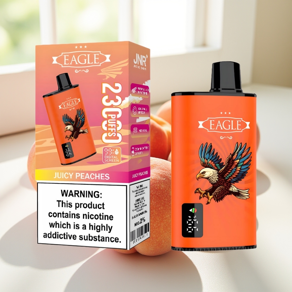JNR EAGLE Smart 23000 Puffs Melocotones Jugosos con Pantalla Digital y Tipo-C