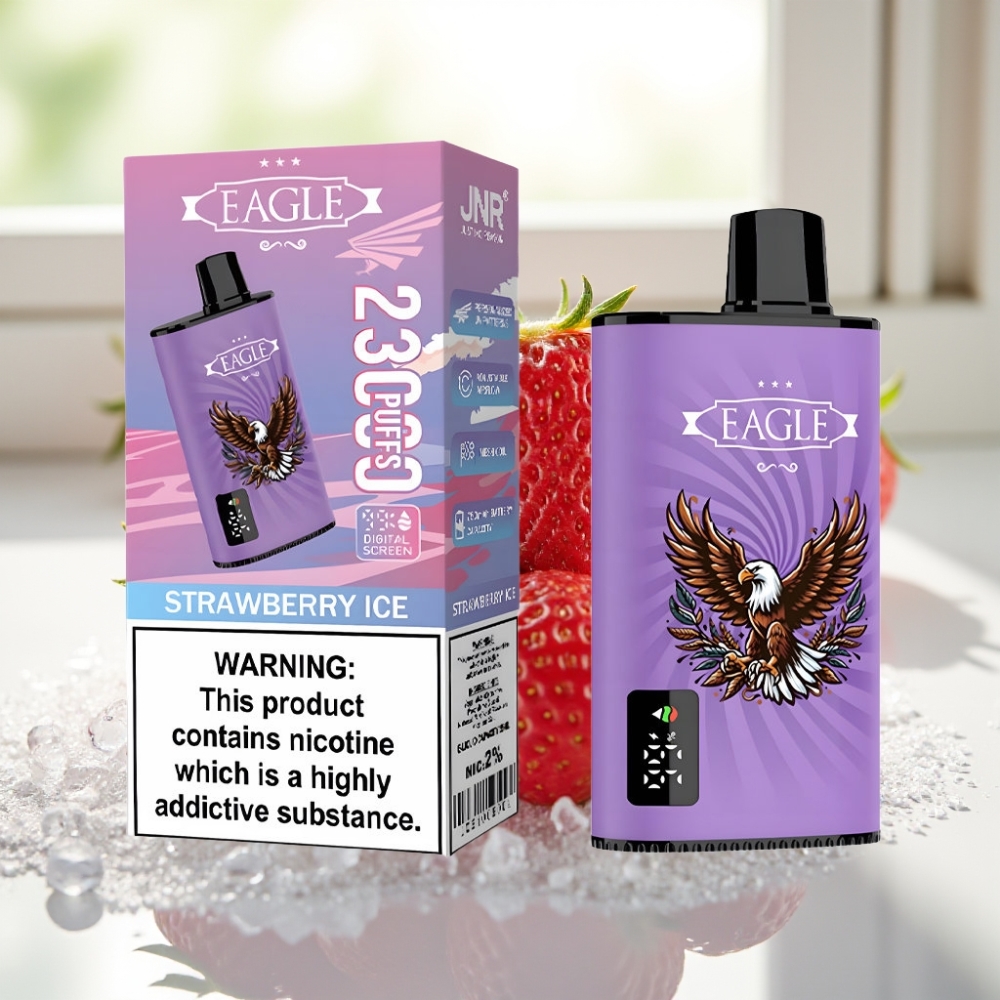 JNR EAGLE Smart 23000 Puffs con Pantalla Digital y Coil Mesh 1.0ohm Sabor Fresa Helada