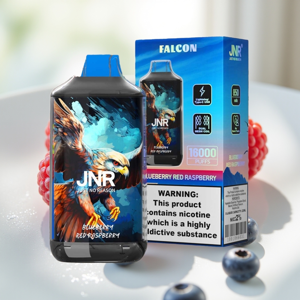 JNR Falcon 16000 Puffs Dual Mesh Coil Arándano Rojo Frambuesa