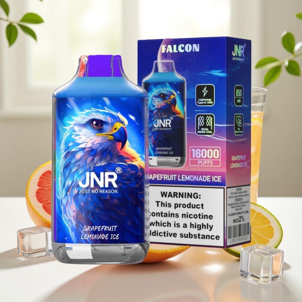 JNR Falcon 16000 Puffs Pomelo Limonada Helada Dual Mesh Coil Smart LED Display