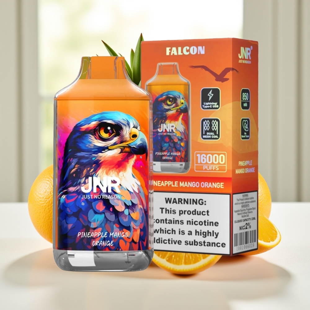 JNR Falcon 22ml Piña Mango Naranja 16000 Puffs Dual Mesh Coil