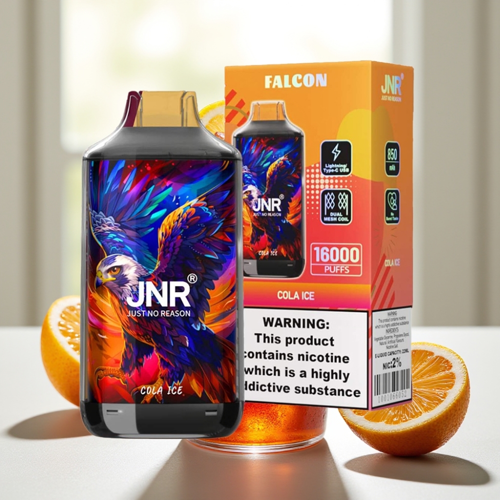 JNR Falcon Cola Helada 16000 Puffs 22ml Dual Mesh Coil