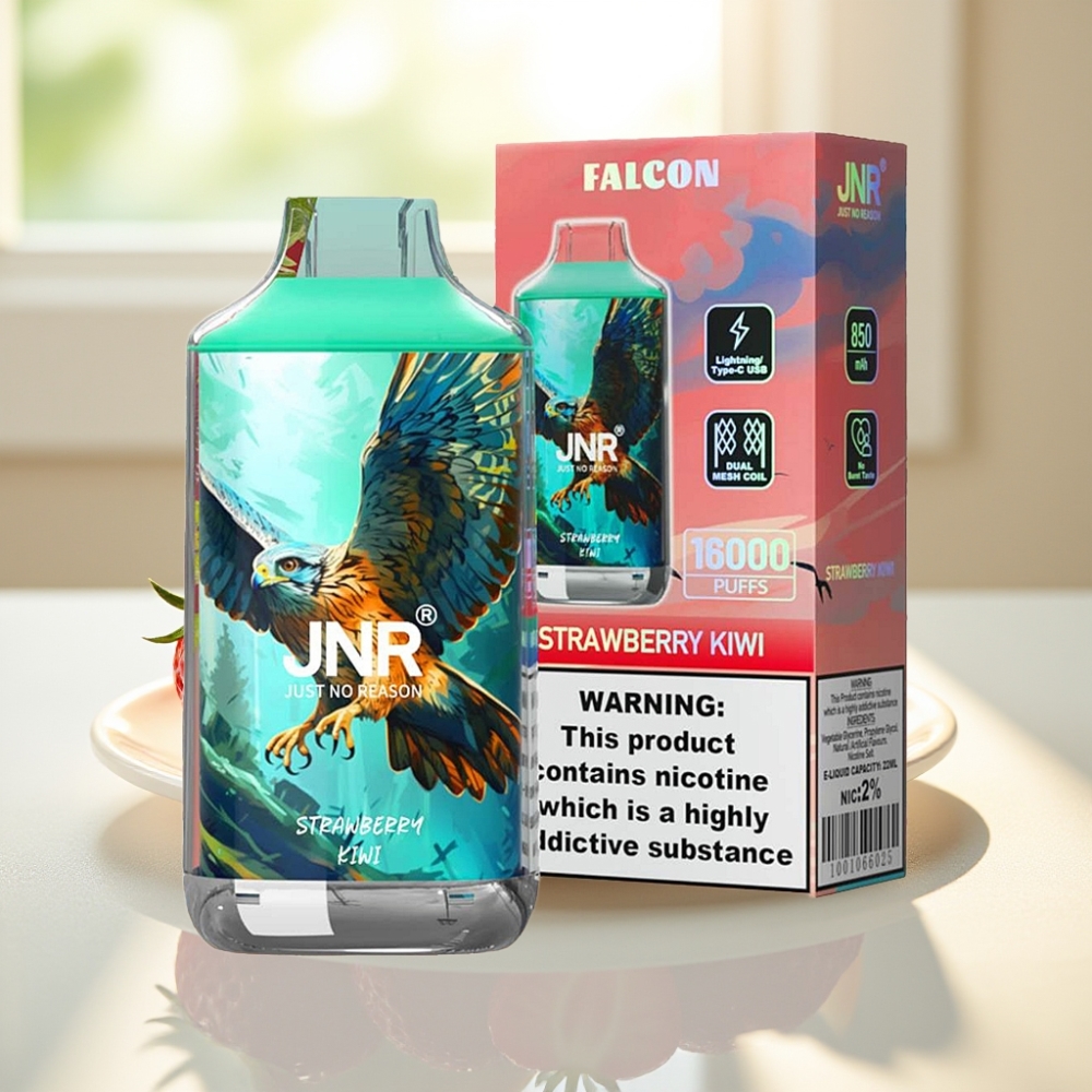 JNR Falcon Fresa Kiwi 16000 Puffs 22ml Dual Mesh Coil