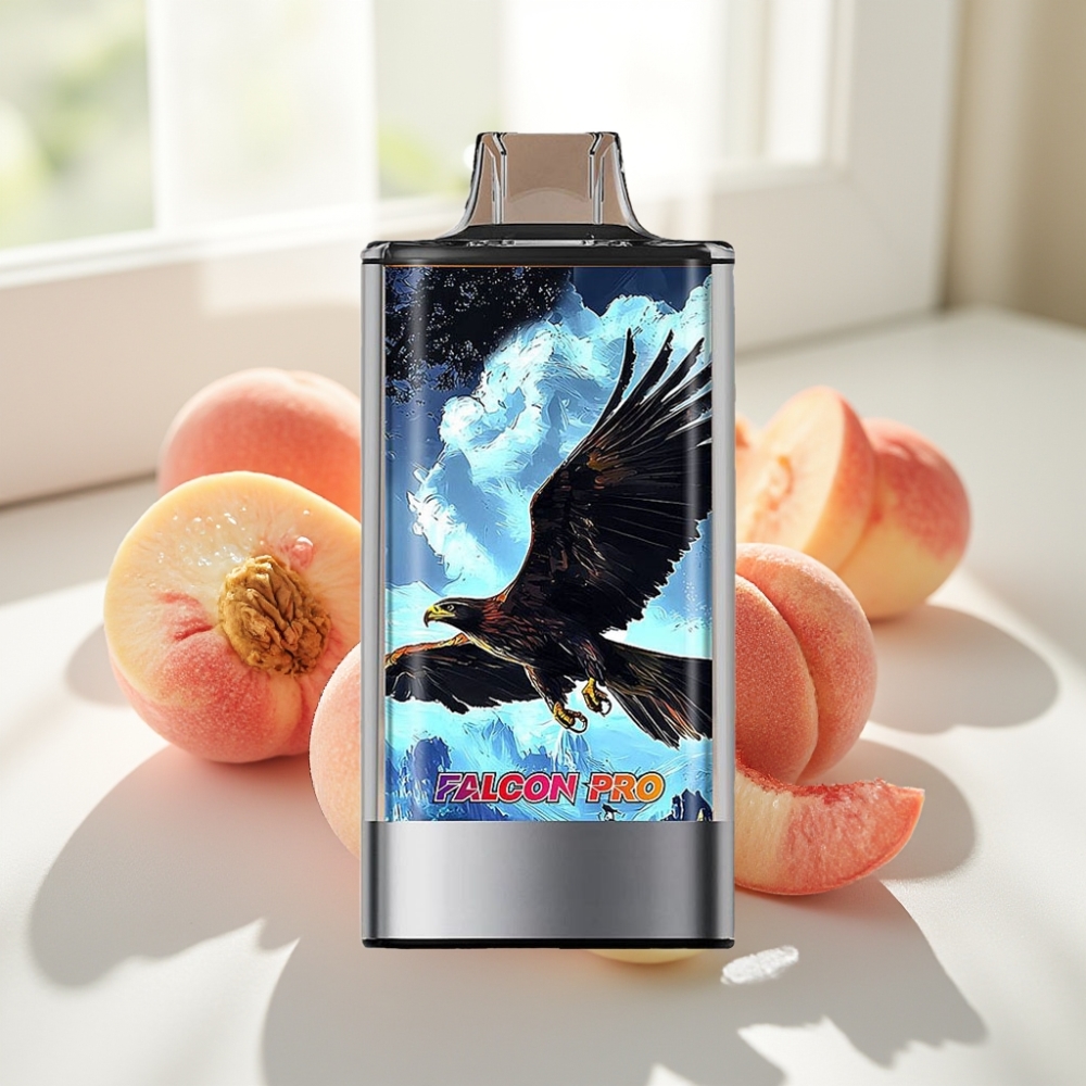 JNR Falcon Pro 28000 Disposable Vape Durazno Blanco Frambuesa Dual Mesh Coil USB-C