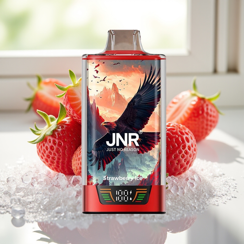 JNR Falcon Pro 28000 Disposable Vape Fresa Helada con 28000 Puffs y Dual Mesh Coil