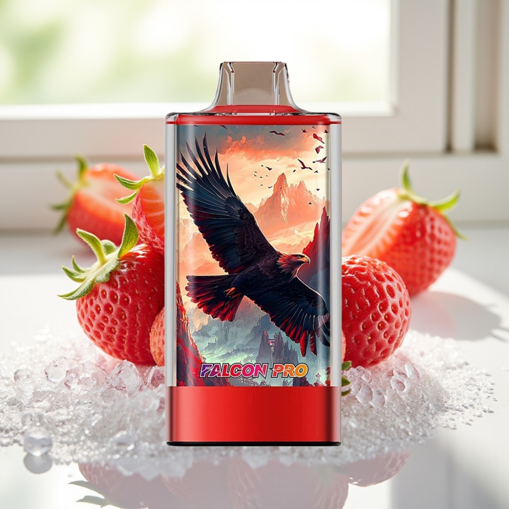 JNR Falcon Pro 28000 Disposable Vape Fresa Helada con 28000 Puffs y Dual Mesh Coil