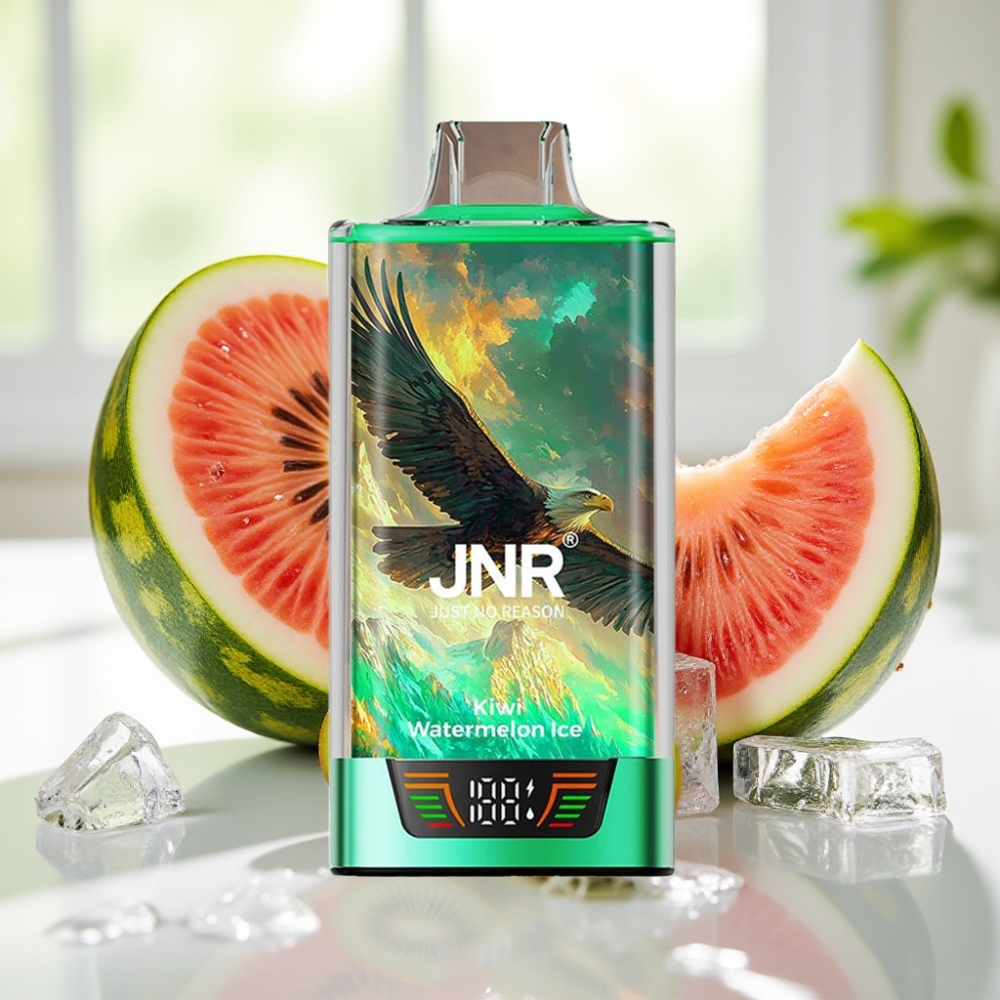 JNR Falcon Pro 28000 Disposable Vape Kiwi Sandía Hielo con Dual Mesh Coil y 28000 Puffs