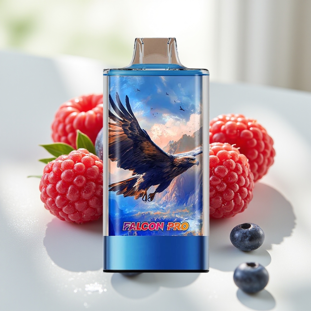 JNR Falcon Pro 28000 Disposable Vape USB Type-C Arándano Frambuesa Cereza Dual Mesh Coil