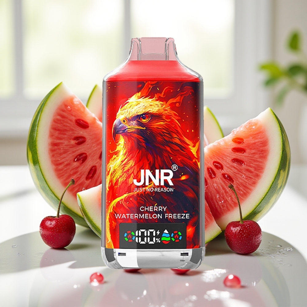 JNR Falcon X 18000 Puffs Cereza Sandía Helada con Pantalla Digital y Carga Tipo-C