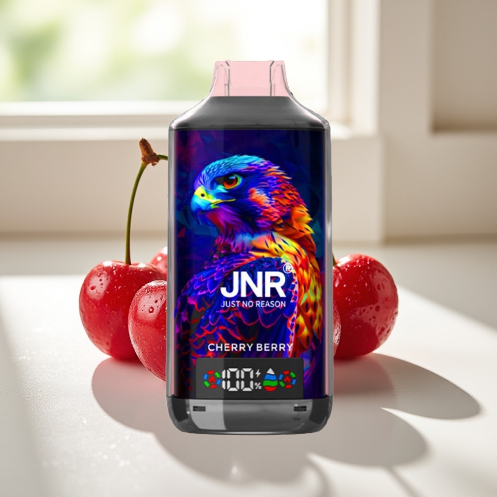 JNR Falcon X Cereza y Baya Dual Mesh Coil Digital Display 18000 Puffs