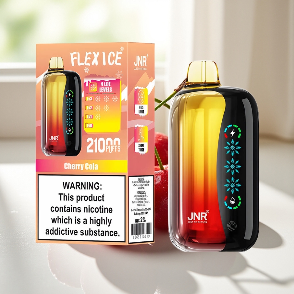 JNR Flex Ice 21000 Puffs Disposable Vape Cereza Cola con Pantalla Táctil y Aire Ajustable