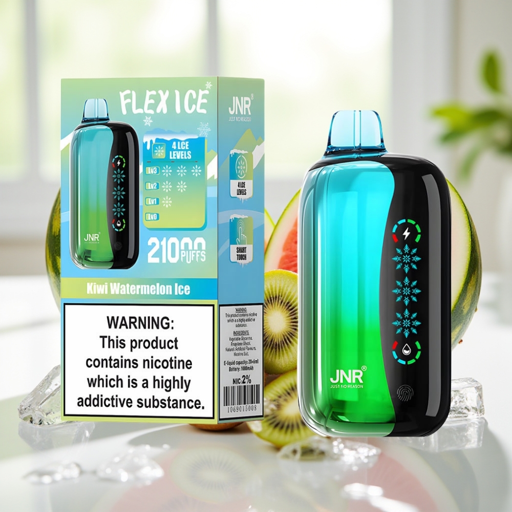 JNR Flex Ice 21000 Puffs Disposable Vape Kiwi Sandía Hielo con Pantalla Táctil y Aire Ajustable