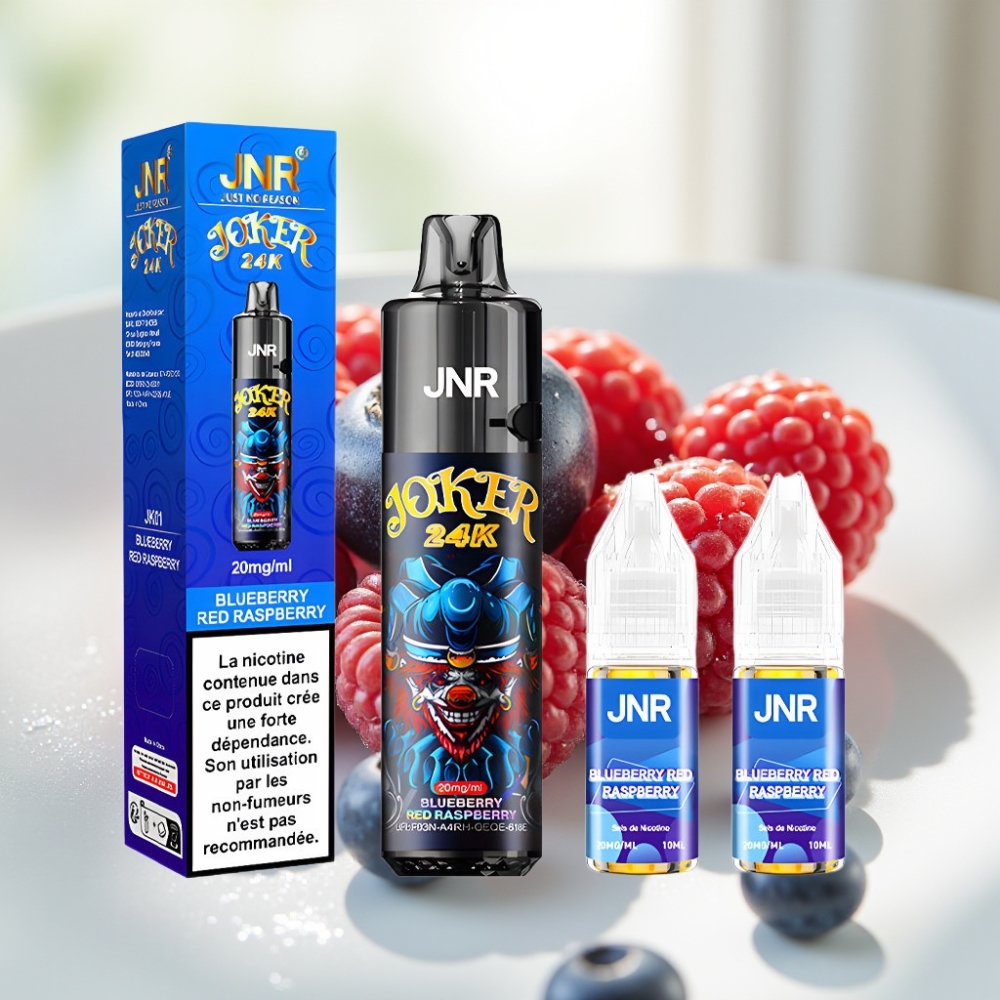 JNR Joker 24K Puffs Disposable Vape Arándano Frambuesa Roja con 24000 Puffs y 2% Nicotina