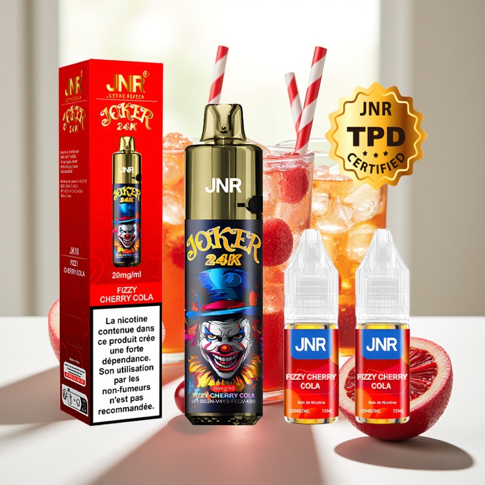 JNR Joker 24K Puffs Disposable Vape Cereza Cola Fizzy 2+10ml Recargable 24000 Puffs
