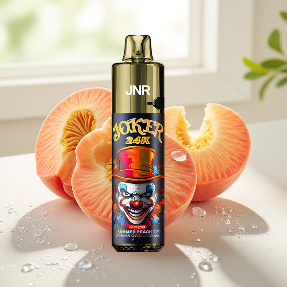 JNR Joker 24K Puffs Disposable Vape Durazno de Verano Helado con 800mAh y Recargable Tipo-C