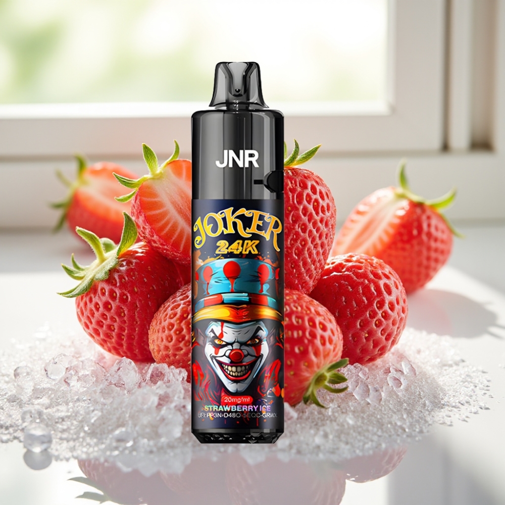 JNR Joker 24K Puffs Disposable Vape Fresa Hielo con 800mAh y Recargable Tipo-C