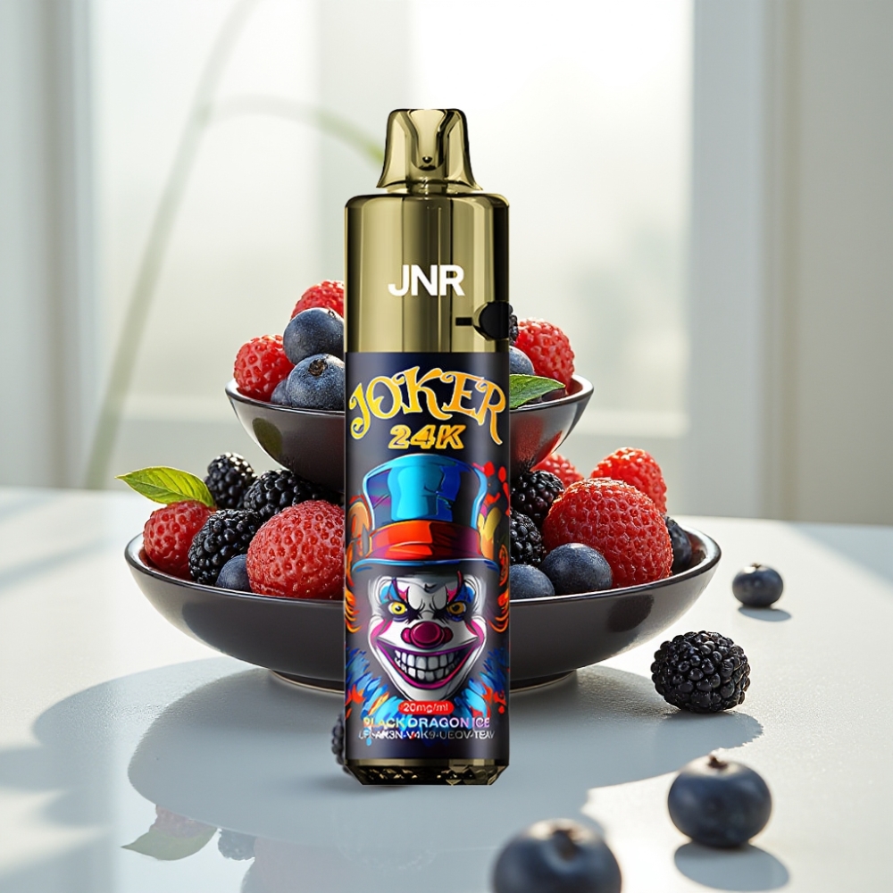 JNR Joker Dragón Negro Hielo 24K Puffs Recargable 800mAh Tipo-C