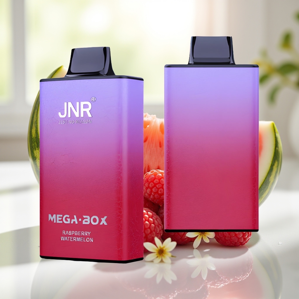 JNR Mega Box 25000 Puffs Disposable Vape Frambuesa Sandía 30ml Dual Mesh
