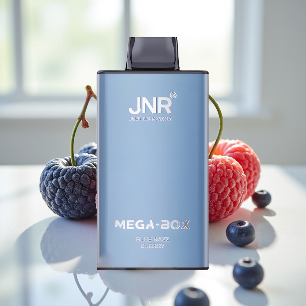 JNR Mega Box 25000 Puffs Dual Mesh Coil Azul Frambuesa Cereza