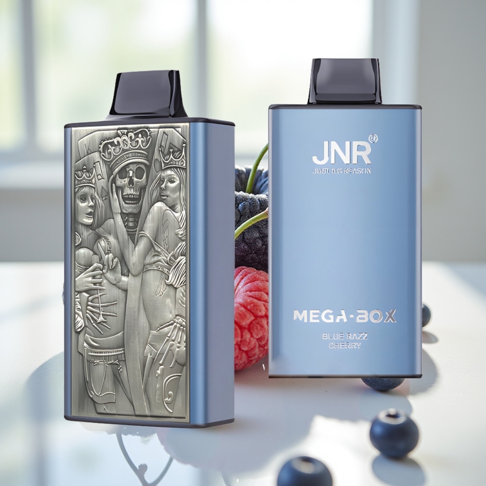 JNR Mega Box 25000 Puffs Dual Mesh Coil Azul Frambuesa Cereza