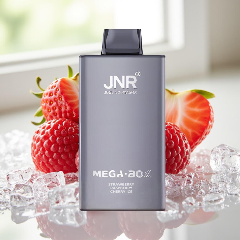 JNR Mega Box 25000 Puffs Fresa Frambuesa Cereza Hielo 30ml Dual Mesh