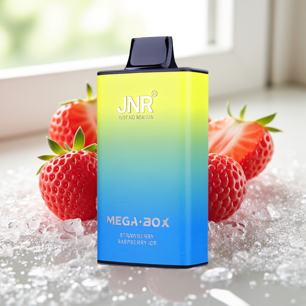 JNR Mega Box 25000 Puffs Fresa Frambuesa Hielo con Dual Mesh Coil & Dual Core