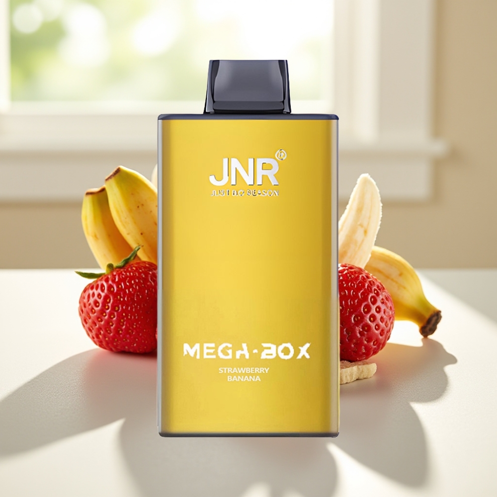 JNR Mega Box 25000 Puffs Fresa Plátano Dual Mesh Coil & Dual Core