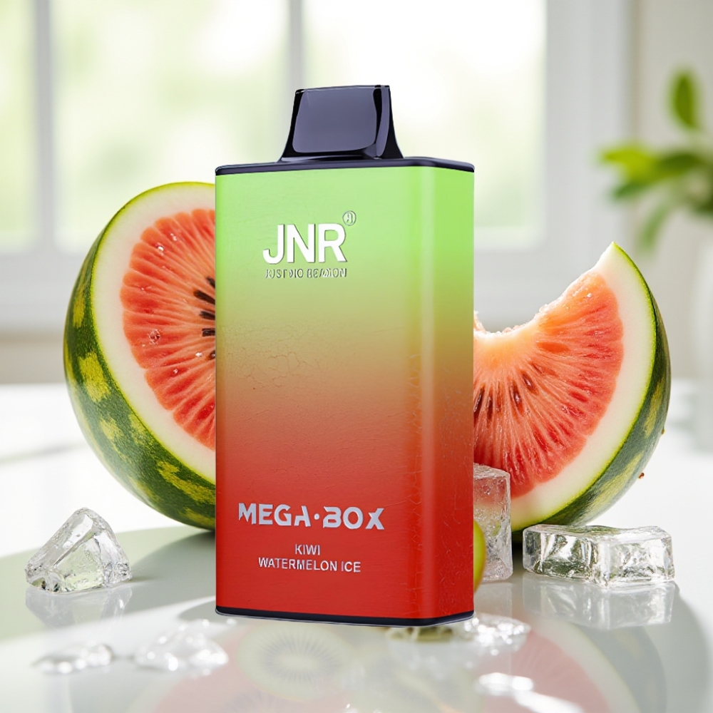 JNR Mega Box 25000 Puffs Sabor Kiwi Sandía Helada 30ml Dual Mesh Coil