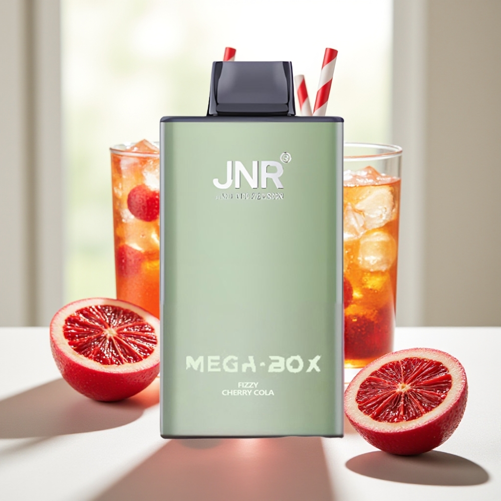 JNR Mega Box Disposable Vape 25000 Puffs Cereza Cola Fizzy Dual Mesh Coil
