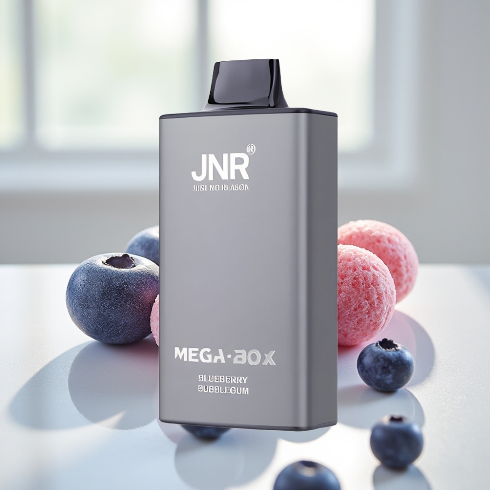 JNR Mega Box Disposable Vape 25000 Puffs Chicle Arándano Azul Dual Mesh Coil