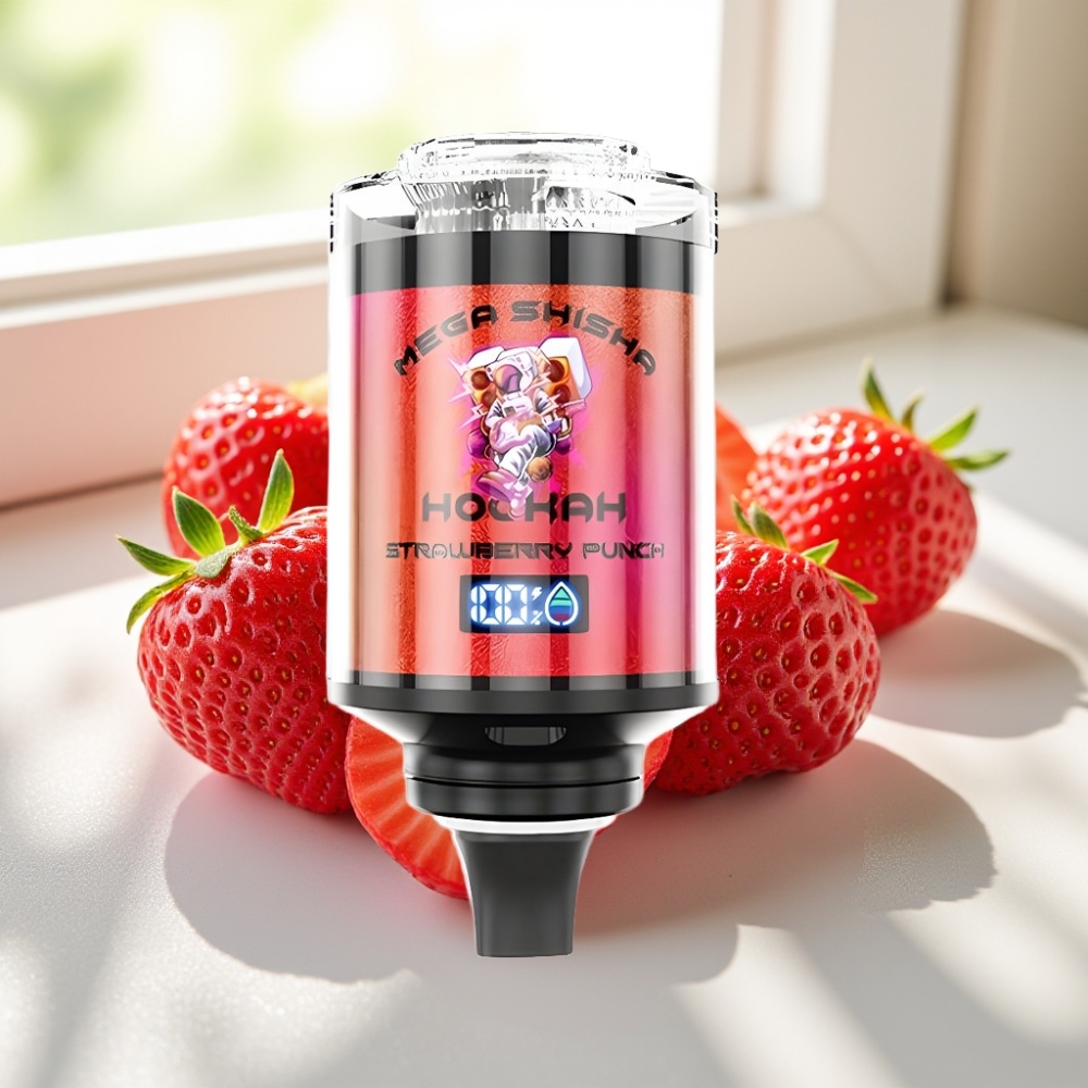 JNR Mega Shisha Hookah 100K 60ml Pantalla Inteligente Fresa Punch